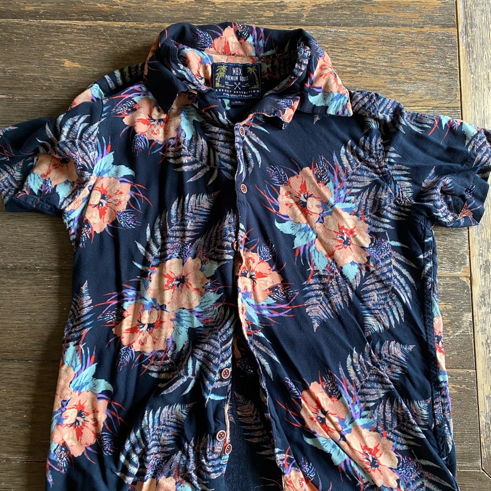 Men's Floral Hawaiian Button up Shirt